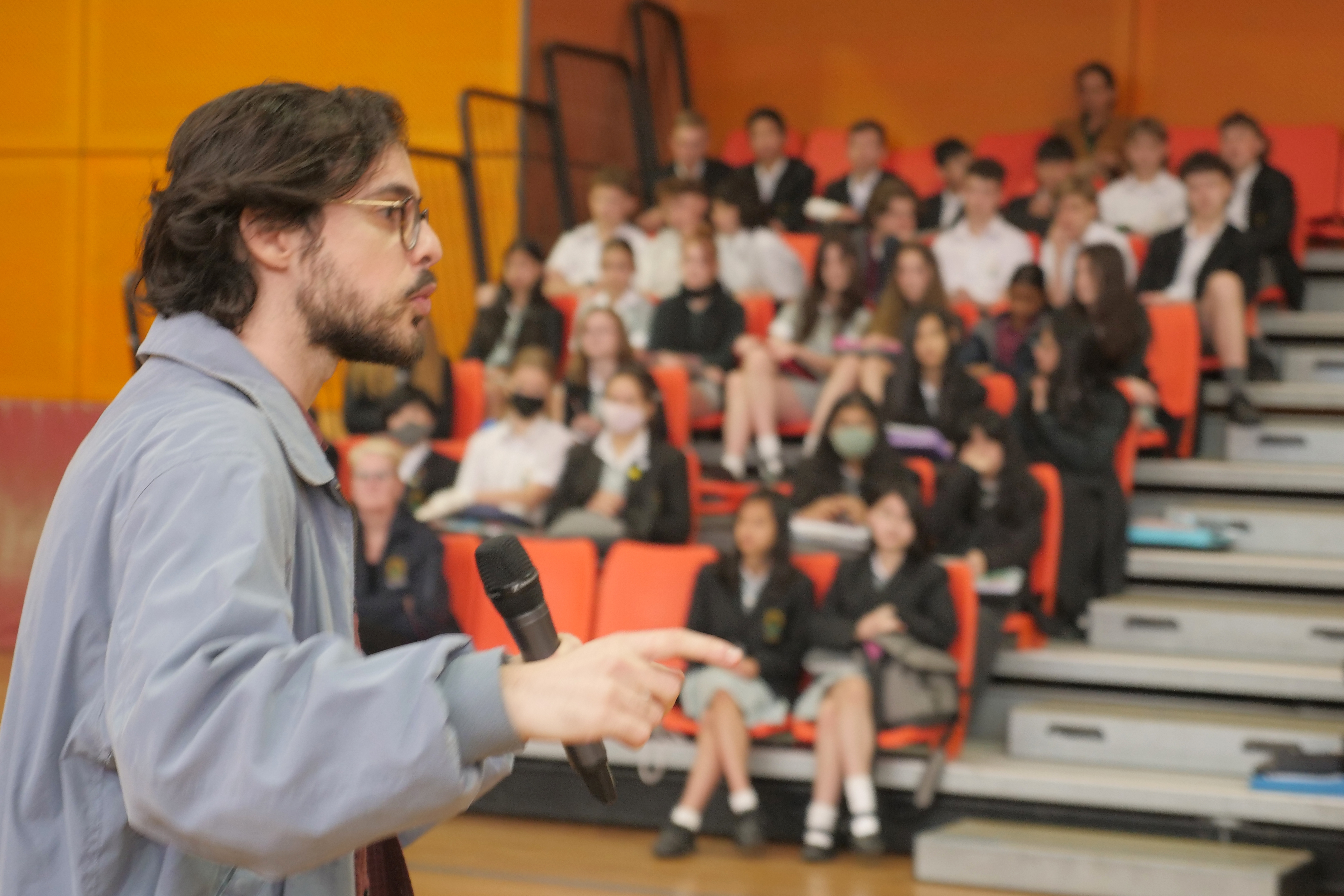 Gian presenting at Blackburn High